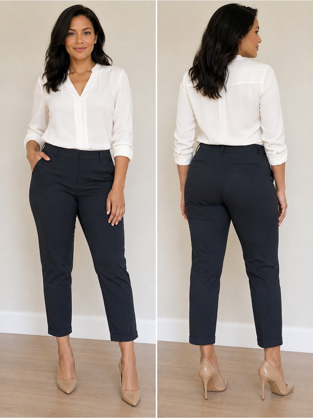 7th Avenue New York & Company Classic Black Suiting Ankle Pants Straight leg